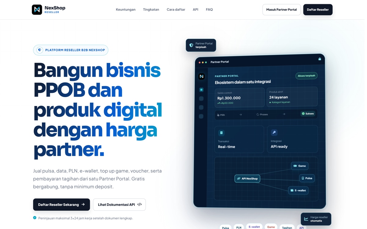 Halaman program reseller.