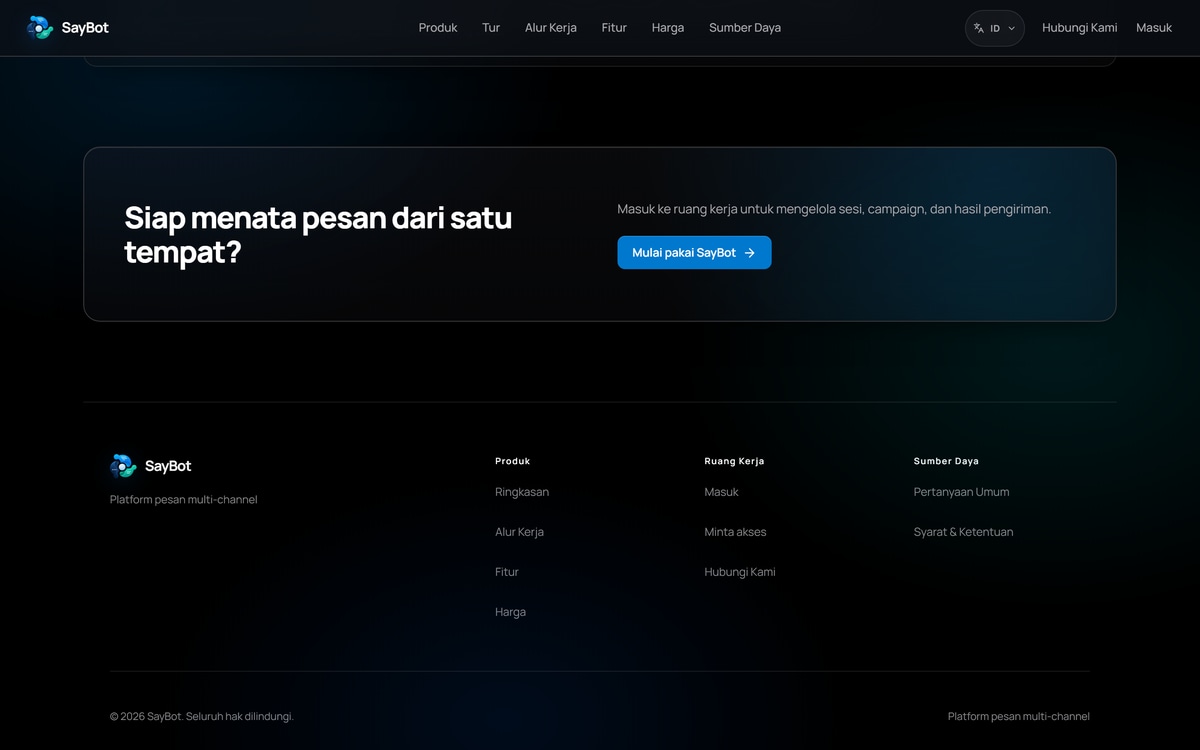 Halaman masuk ke ruang kerja.